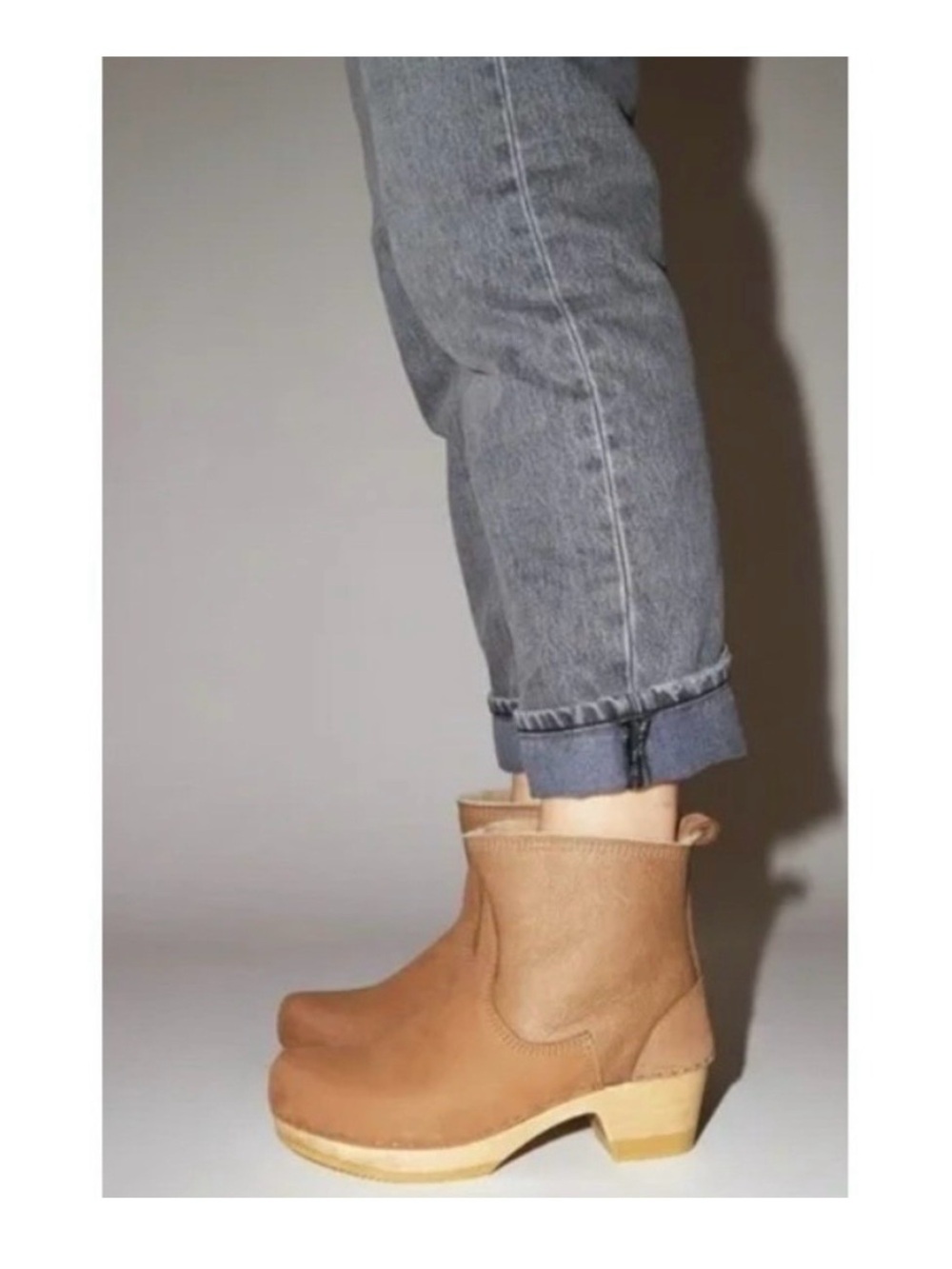 No.6 5" Pull On Shearling Clog Boot on Mid Heel in Honey Aviator